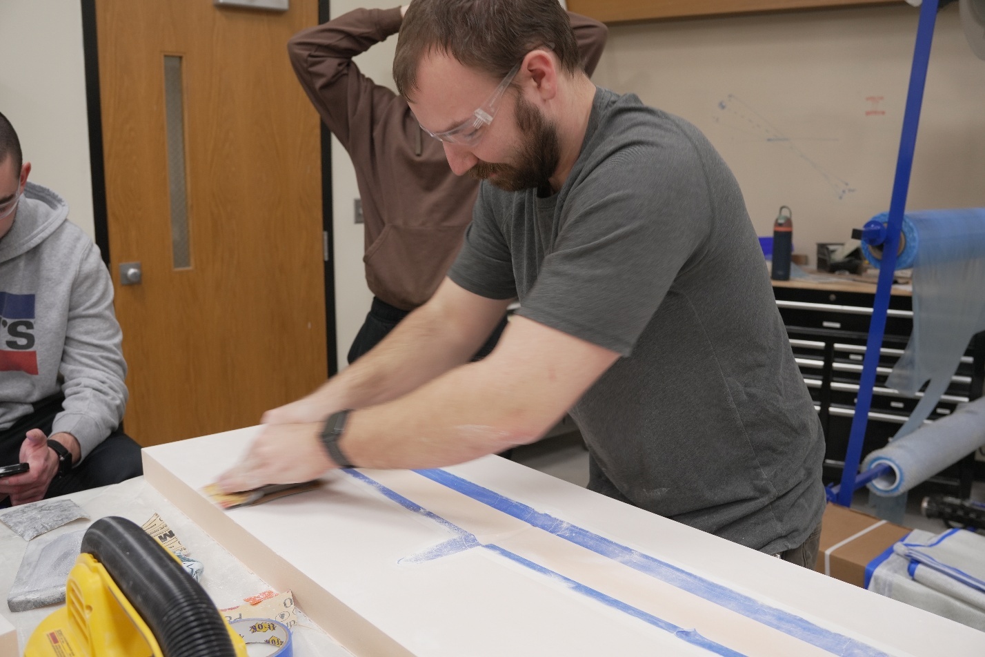 Priming and sanding parting boards