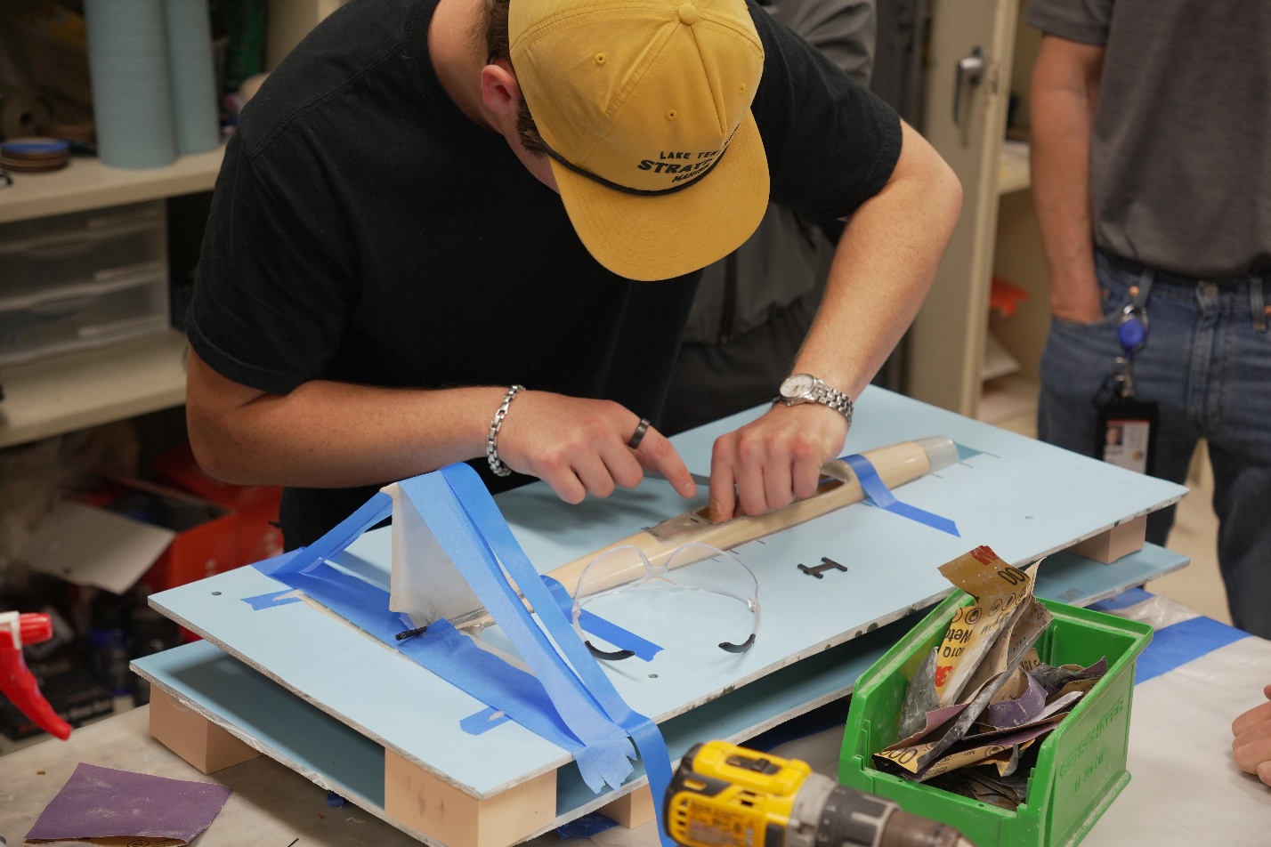 Bonding mold halves together