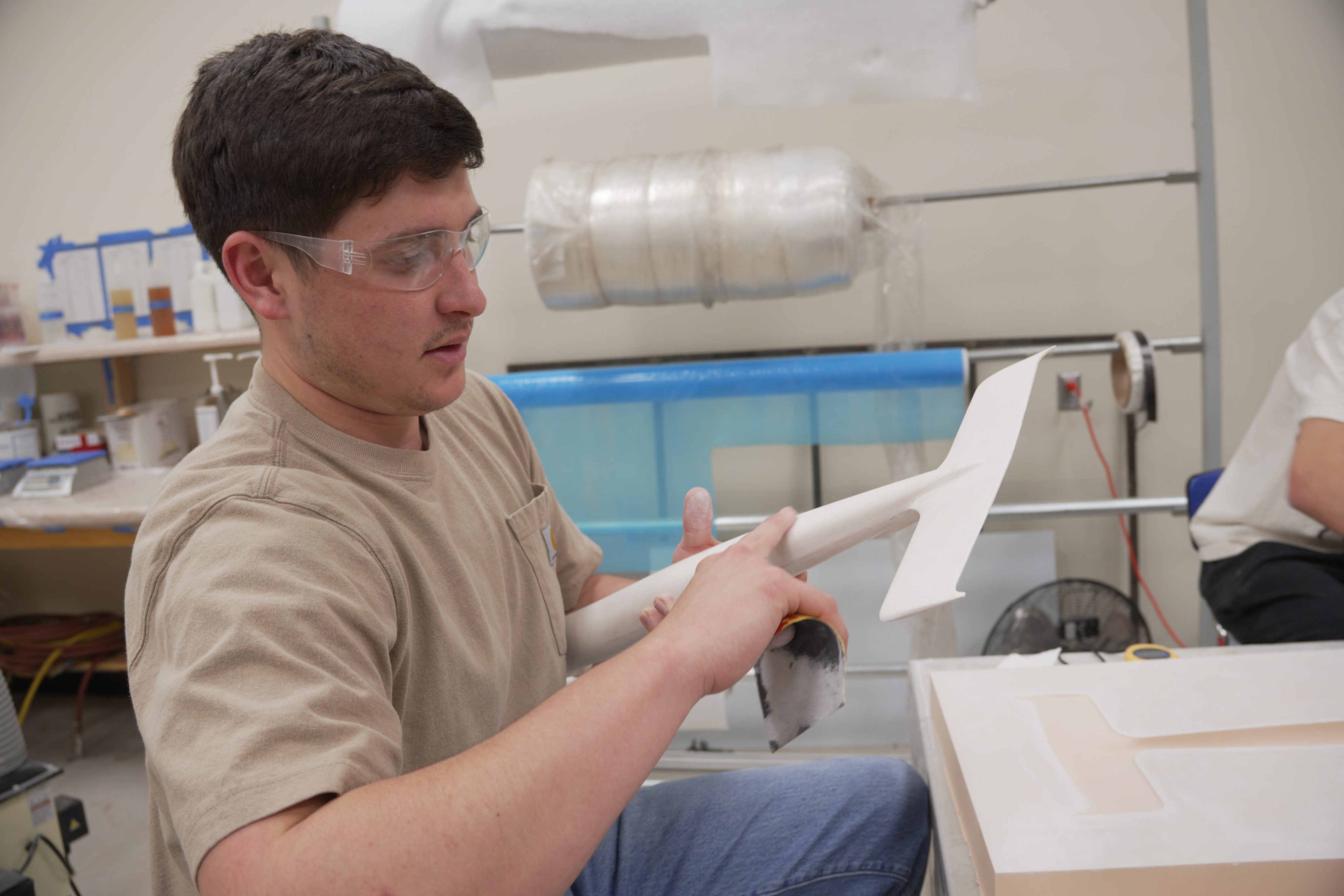 Primed and sanded plugs and parting boards