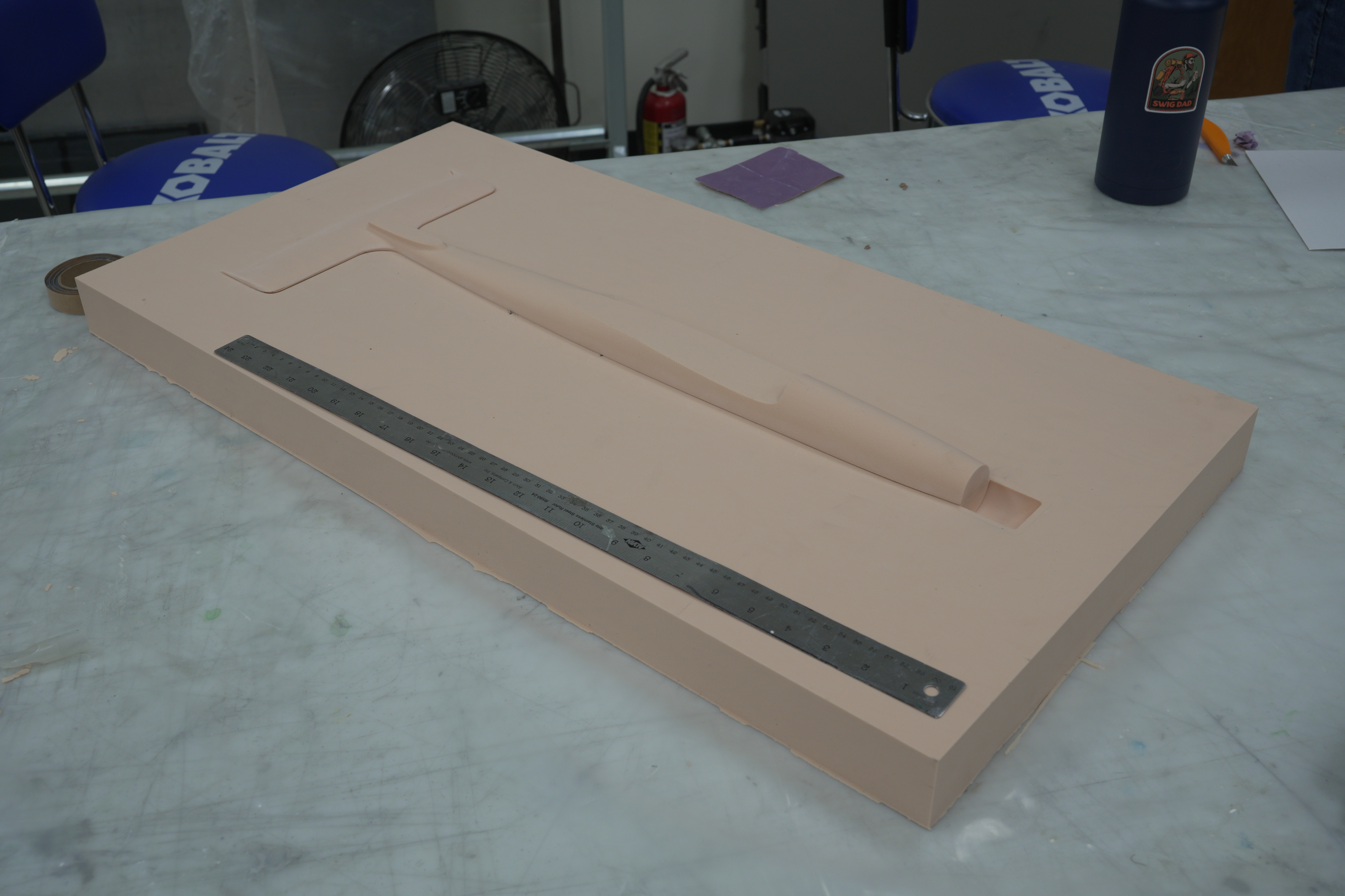 Plugs placed in parting boards with seams clayed